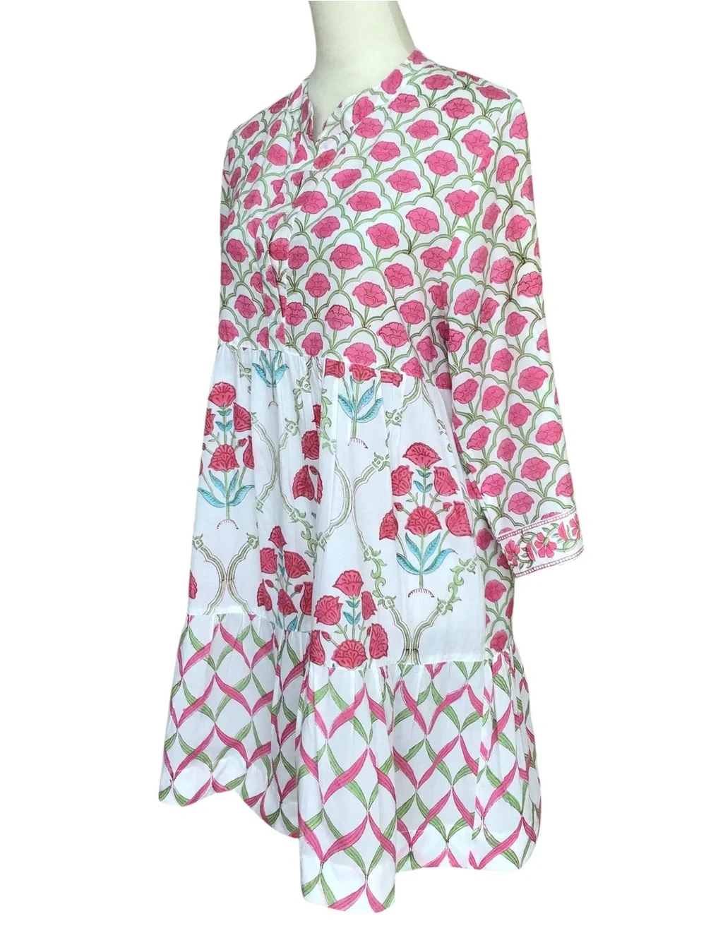 Mary Marshmallow Floral Block Print Tunic Dress